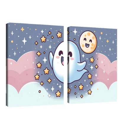 Giggly Ghost 2 Piece HD Canvas Wall Art-Original Frame