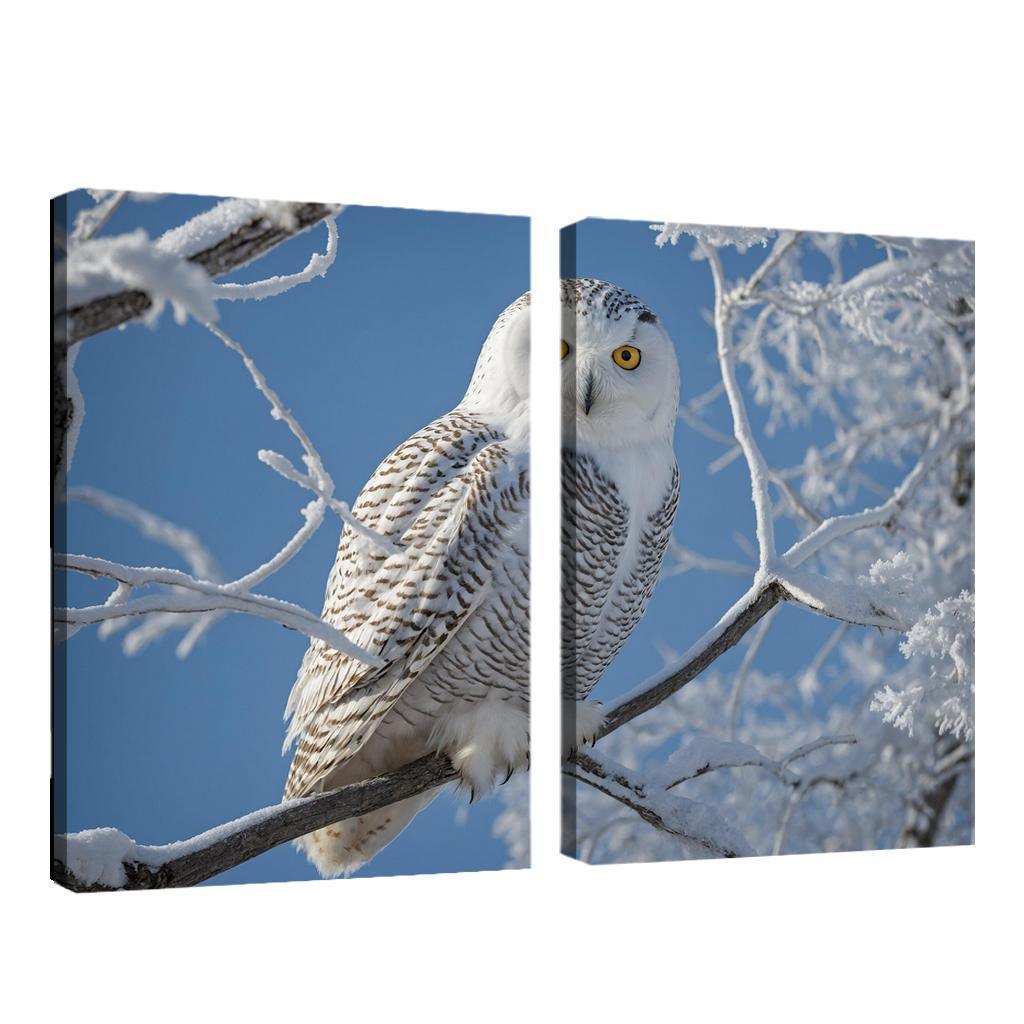 The Enchanting Snowy Owl In The Arctic Canvas Paintings Frame