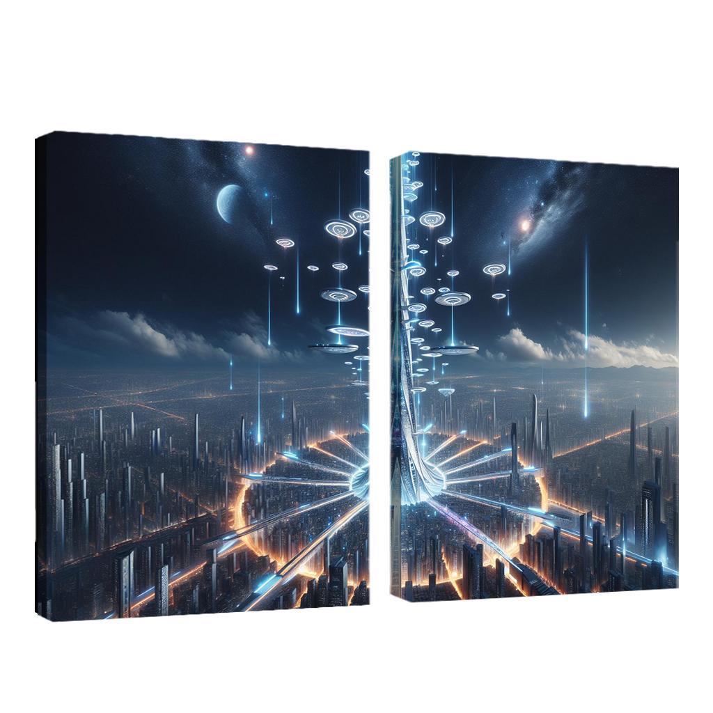 The Technomancer's Spire 2 Piece HD Canvas Wall Art-Original Frame