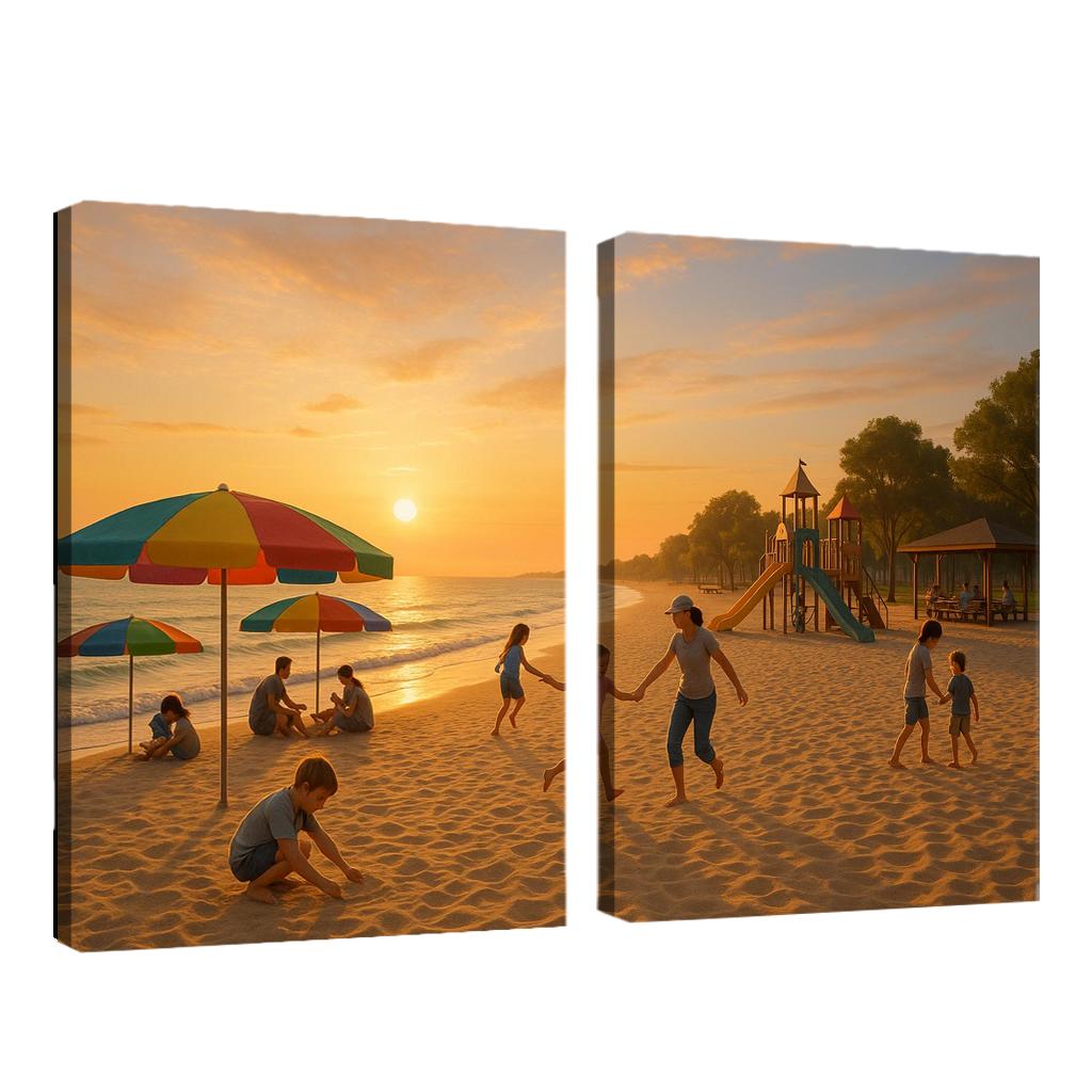 Sunrise Beach Calm And Family Friendly Custom Paintings Frame