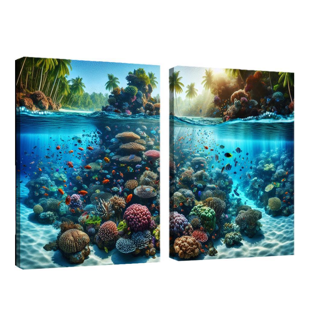 Coral Reef Escape An Underwater Wonderland Canvas Paintings Frame