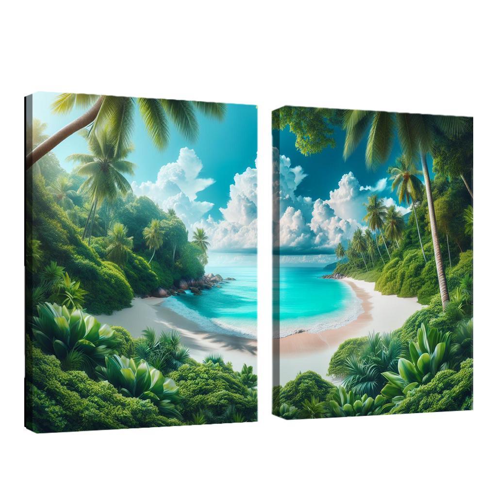 Whispering Waves Beach A Secluded Paradise Custom Paintings Frame