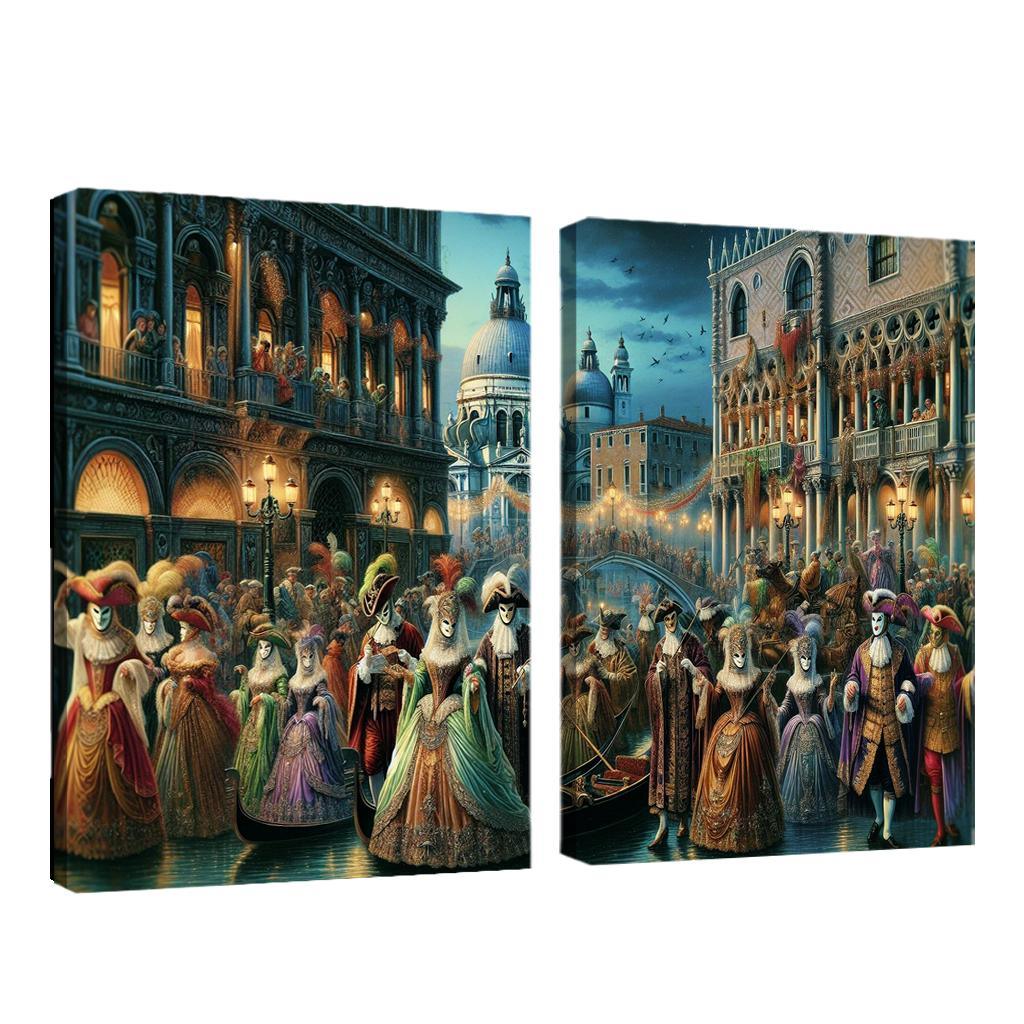 Carnival Of Venice Canvas Paintings Frame