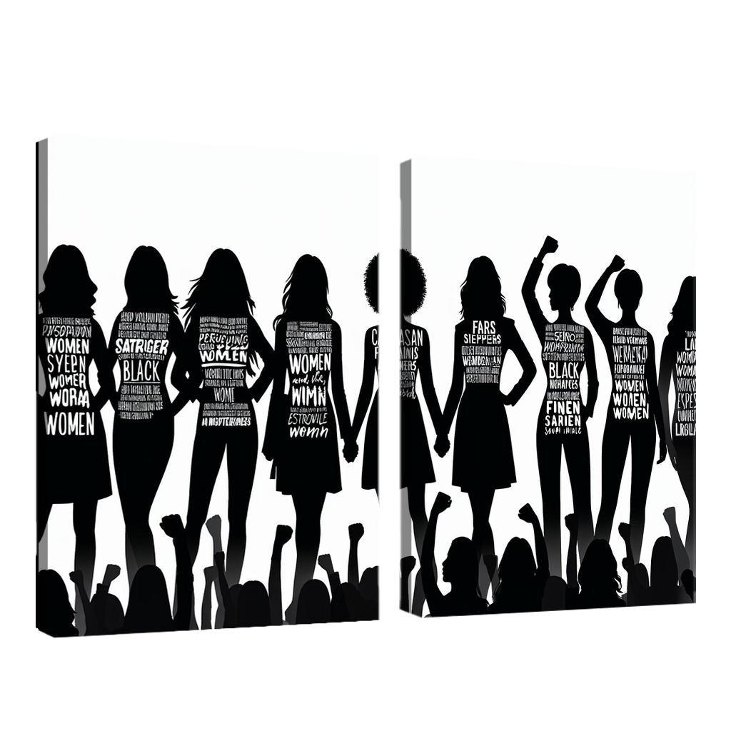 Voices of Change Empowering Women through Art 2 Piece HD Canvas Wall Art-Original Frame