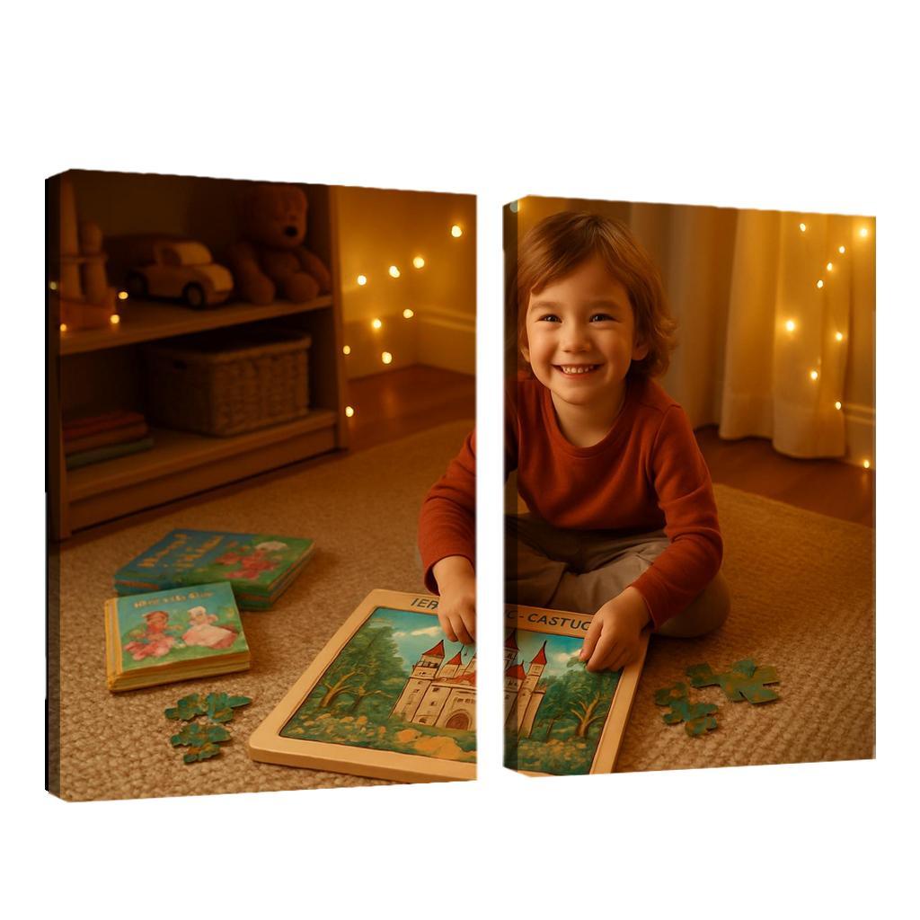 Fairy Tale Castle Puzzle Board Oil Paintings Frame