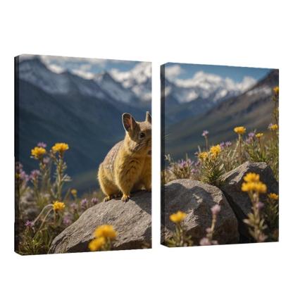 The Elusive Pika Mountain Sentinel Canvas Paintings Frame