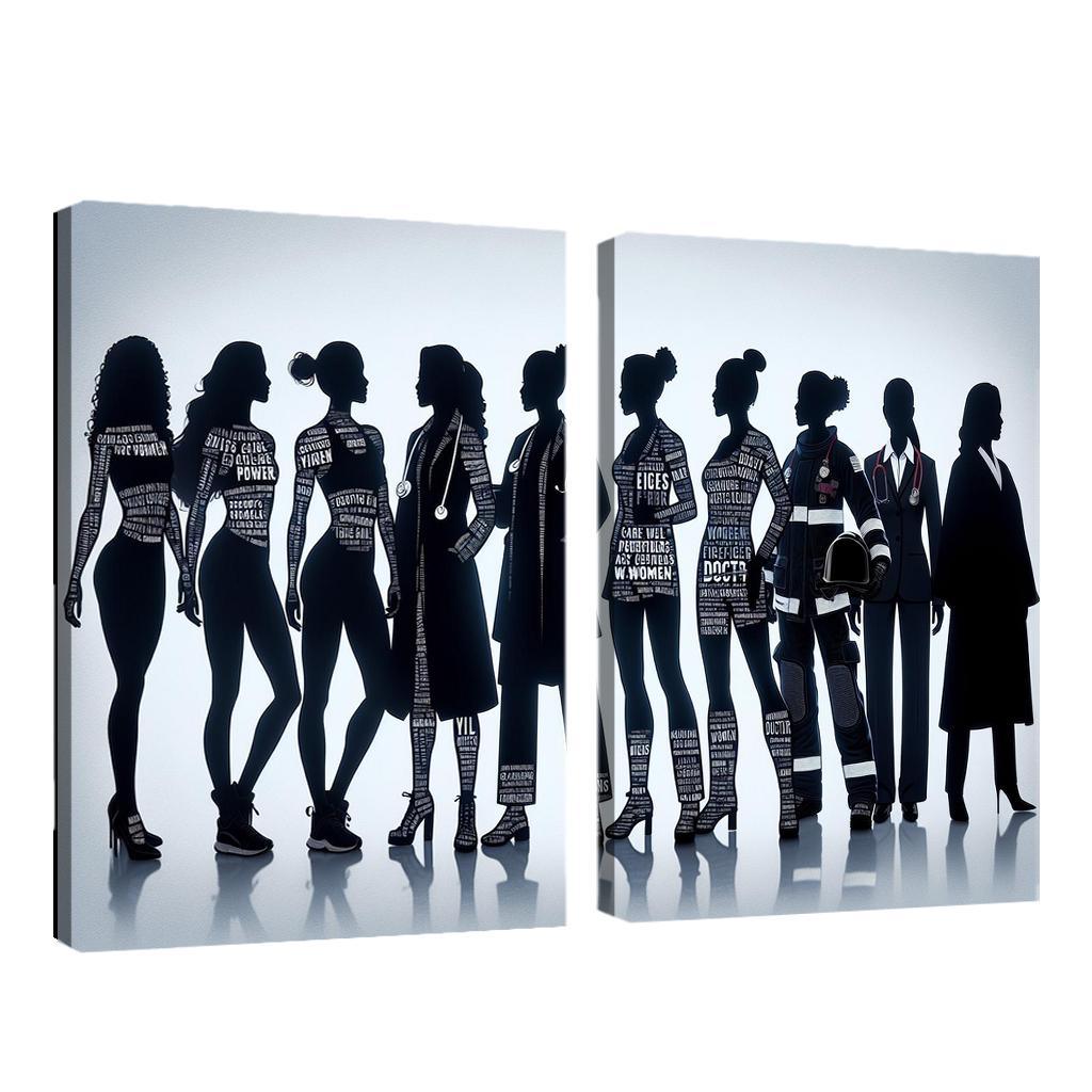 Voices of Change Empowering Women through Art 2 Piece HD Canvas Wall Art-Original Frame