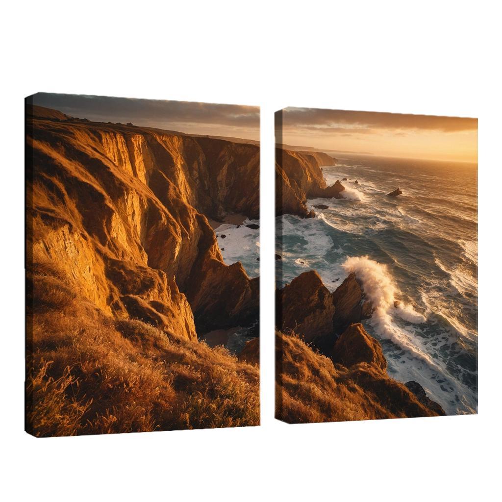 The Tranquility Of Windswept Cliffs Oil Paintings Frame