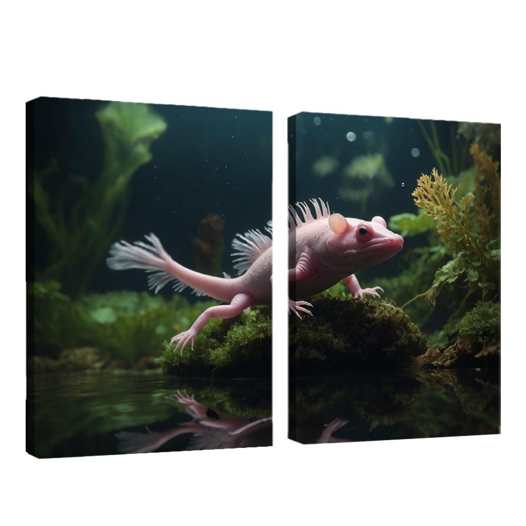The Mysterious Axolotl Nature's Living Fossil Framed Paintings