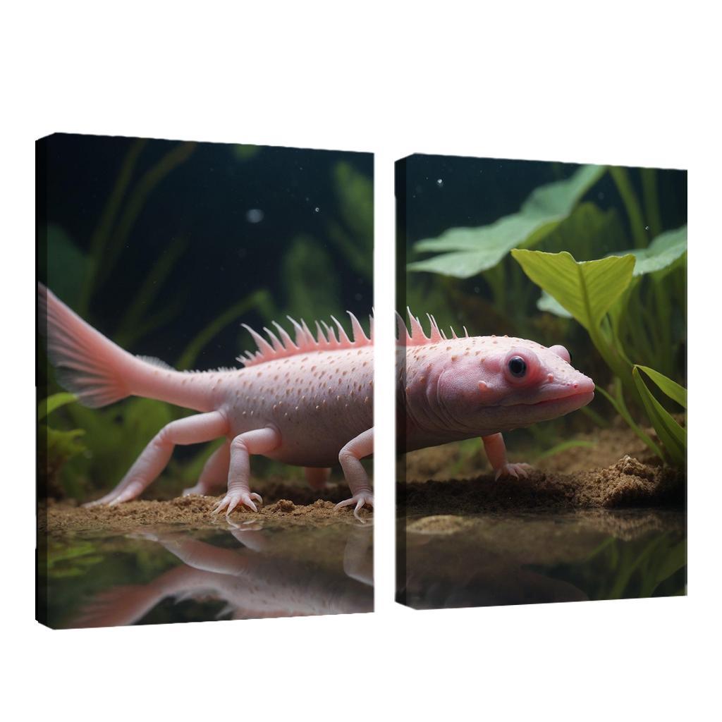 The Mysterious Axolotl The Water Monster Of Mexico Canvas Paintings Frame