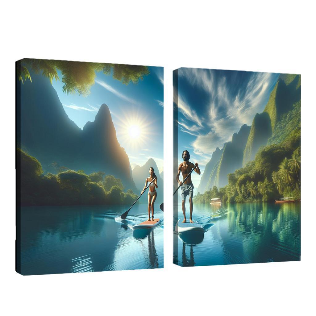 Calm Waters Paddleboarding Retreat Multi-panel Paintings