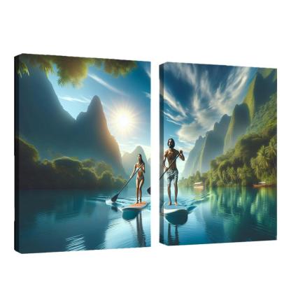 Calm Waters Paddleboarding Retreat Multi-panel Paintings