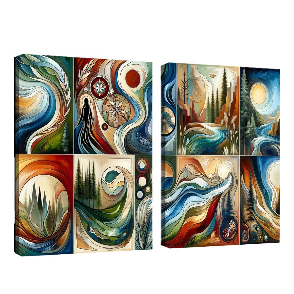 Voices Of The Past Indigenous Wisdom And Stewardship Multi-panel Paintings