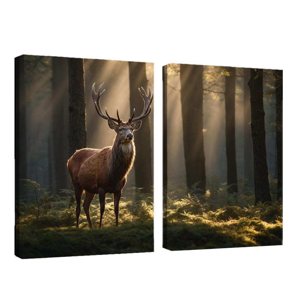 The Noble Red Deer Majestic Creature Of The Forest Oil Paintings Frame