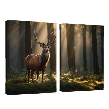 The Noble Red Deer Majestic Creature Of The Forest Oil Paintings Frame