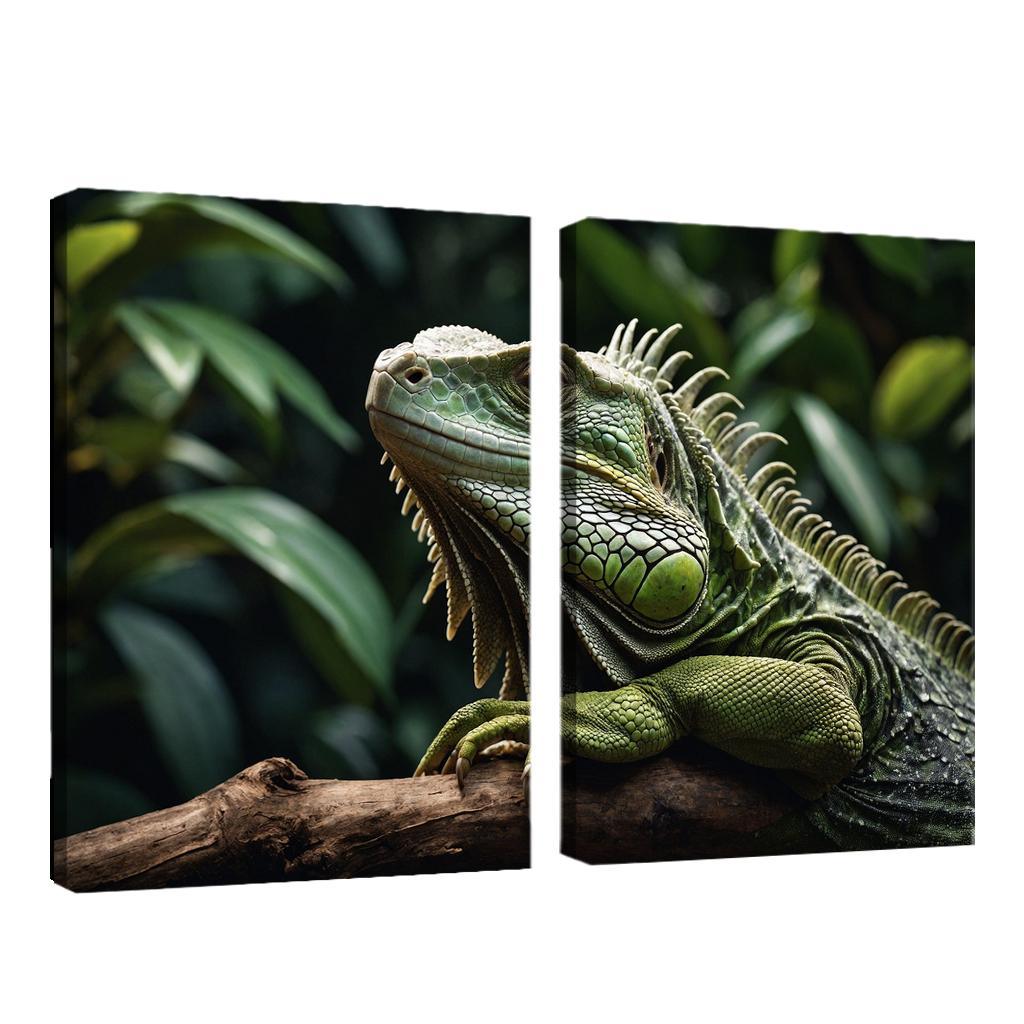The Mysterious Green Iguana A Lizard Of The Tropics Canvas Paintings Frame