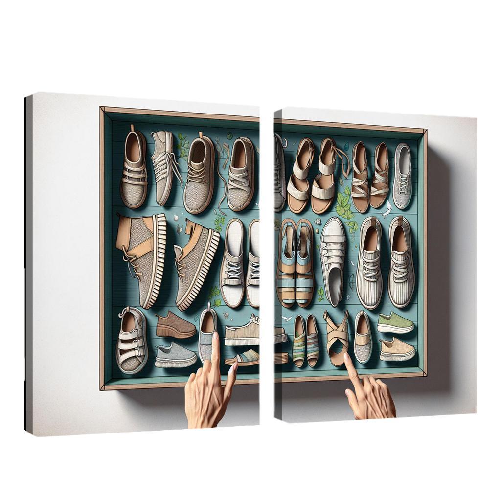Sustainable Footwear Eco-Conscious Styles 2 Piece HD Canvas Wall Art-Original Frame