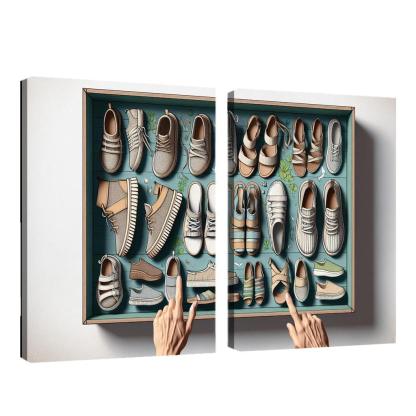 Sustainable Footwear Eco-Conscious Styles 2 Piece HD Canvas Wall Art-Original Frame