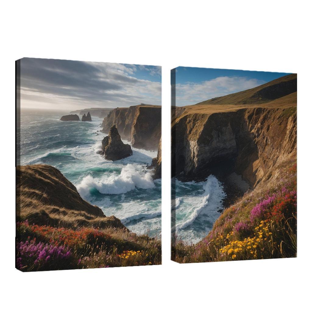 The Glorious Tides Of Coastal Cliffs Oil Paintings Frame