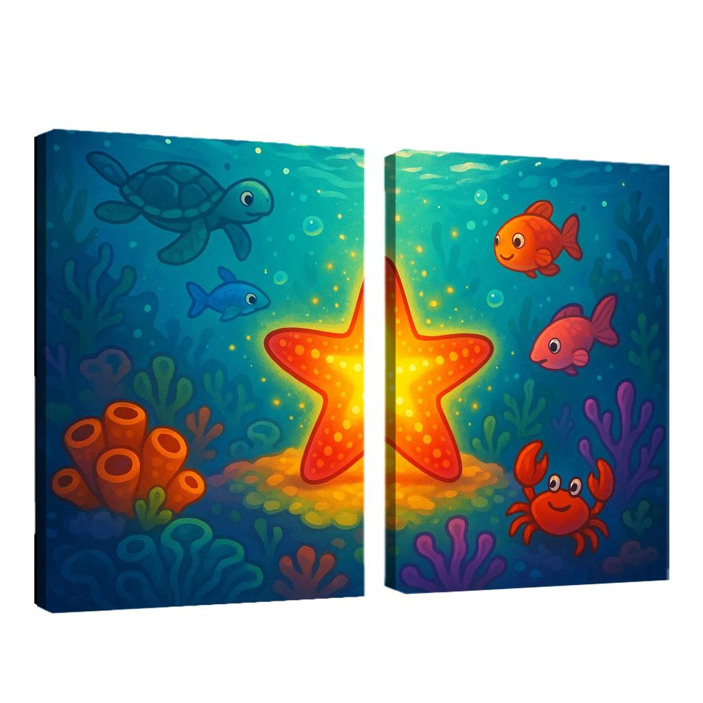 Sparkling Starfish Journey Premium Artwork Frames