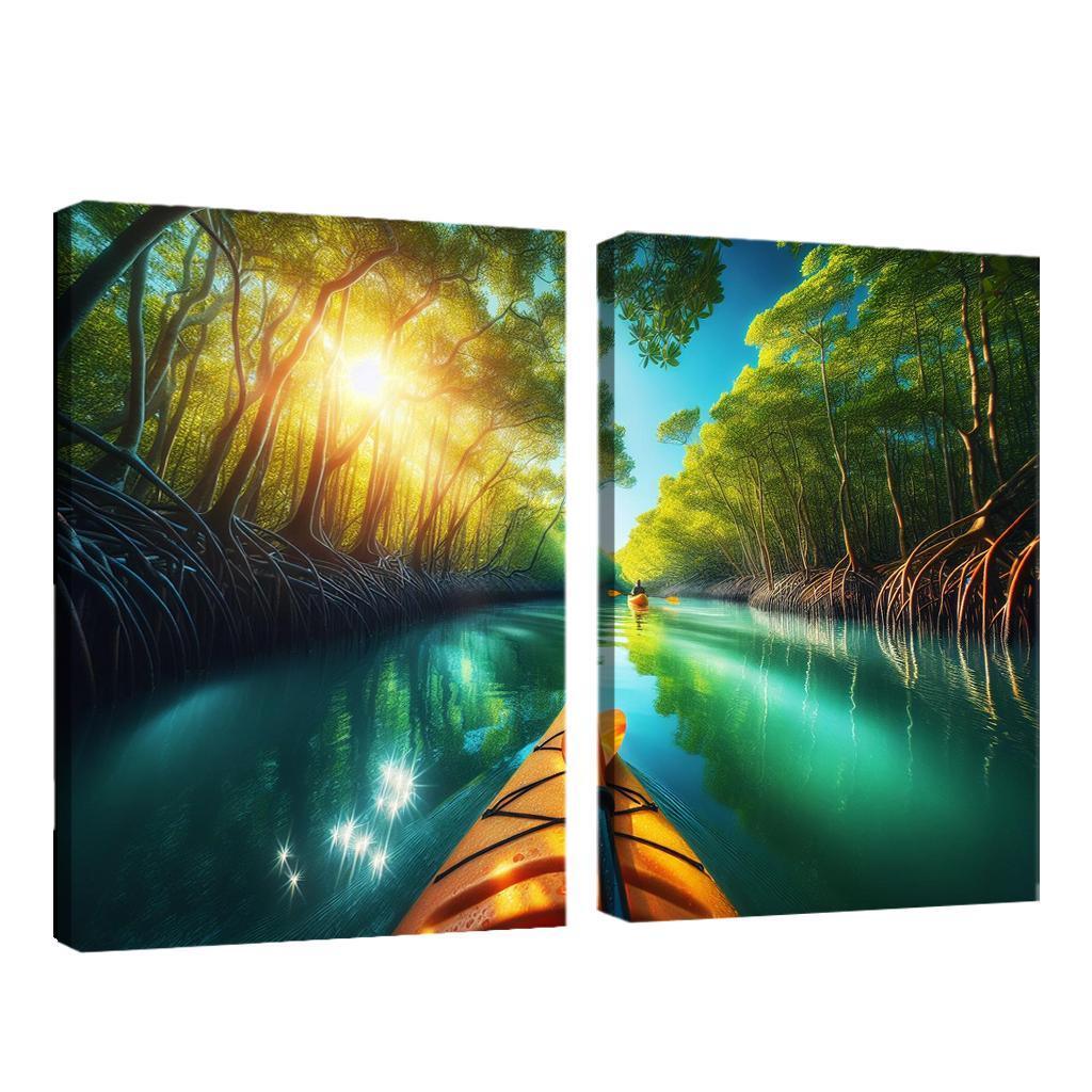 Winding Waters A Kayaker's Dream Custom Paintings Frame