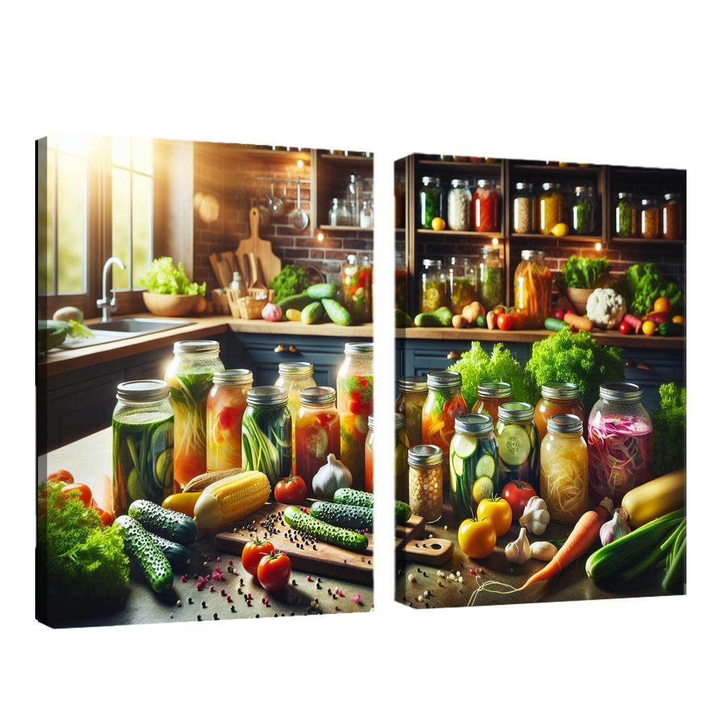 Fermentation Arts Crafting Your Own Probiotics 2 Piece HD Canvas Wall Art-Original Frame