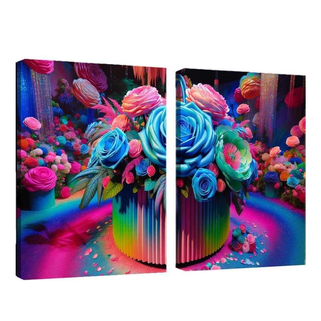 Whimsical Wonderland A Fantasy Floral Journey Modern Paintings Frame