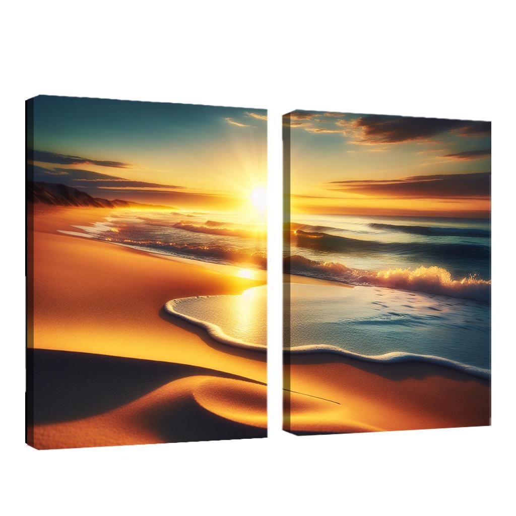 Golden Horizon Sunrise Spectacle Custom Paintings Frame