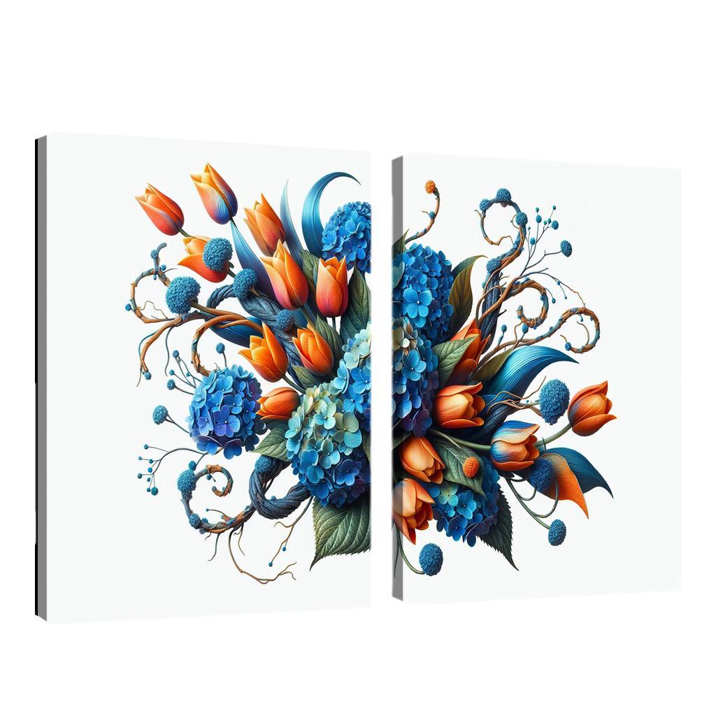 Sculpted Nature An Artistic Floral Installation 2 Piece HD Canvas Wall Art-Original Frame