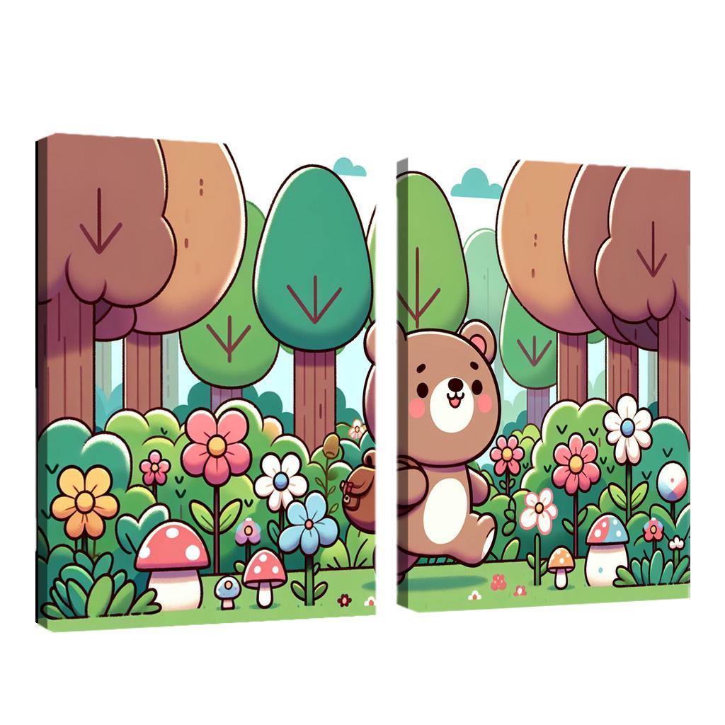 Brave Bear - Woodland Buddy Framed Paintings