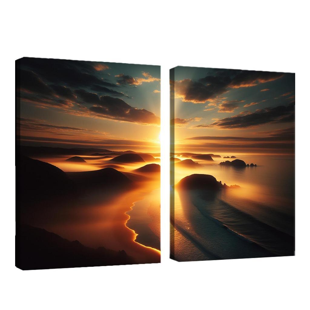 Morning Mist Beach Serene Sunrises Custom Paintings Frame