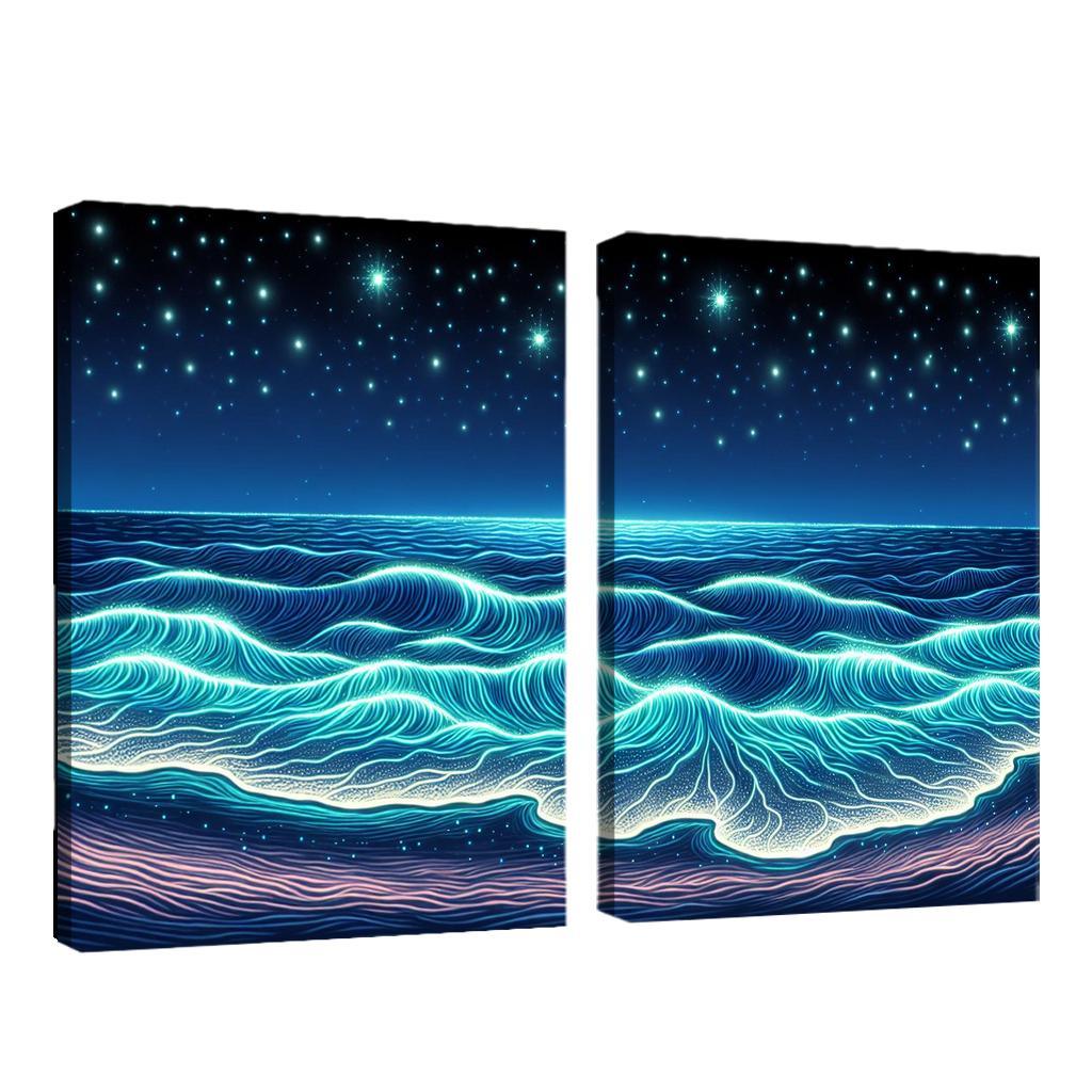 Glowing Waters Nighttime Enchantment Custom Paintings Frame