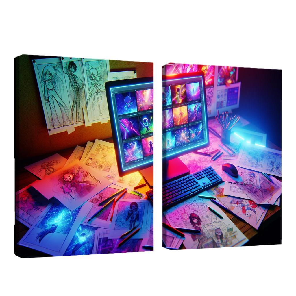 Storytelling through Digital Animation 2 Piece HD Canvas Wall Art-Original Frame