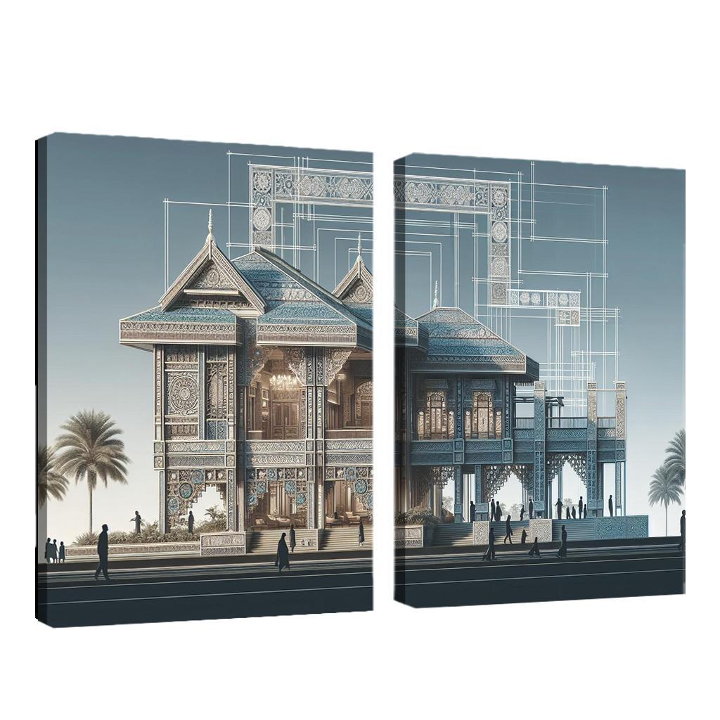 Transitional Architecture Custom Paintings Frame
