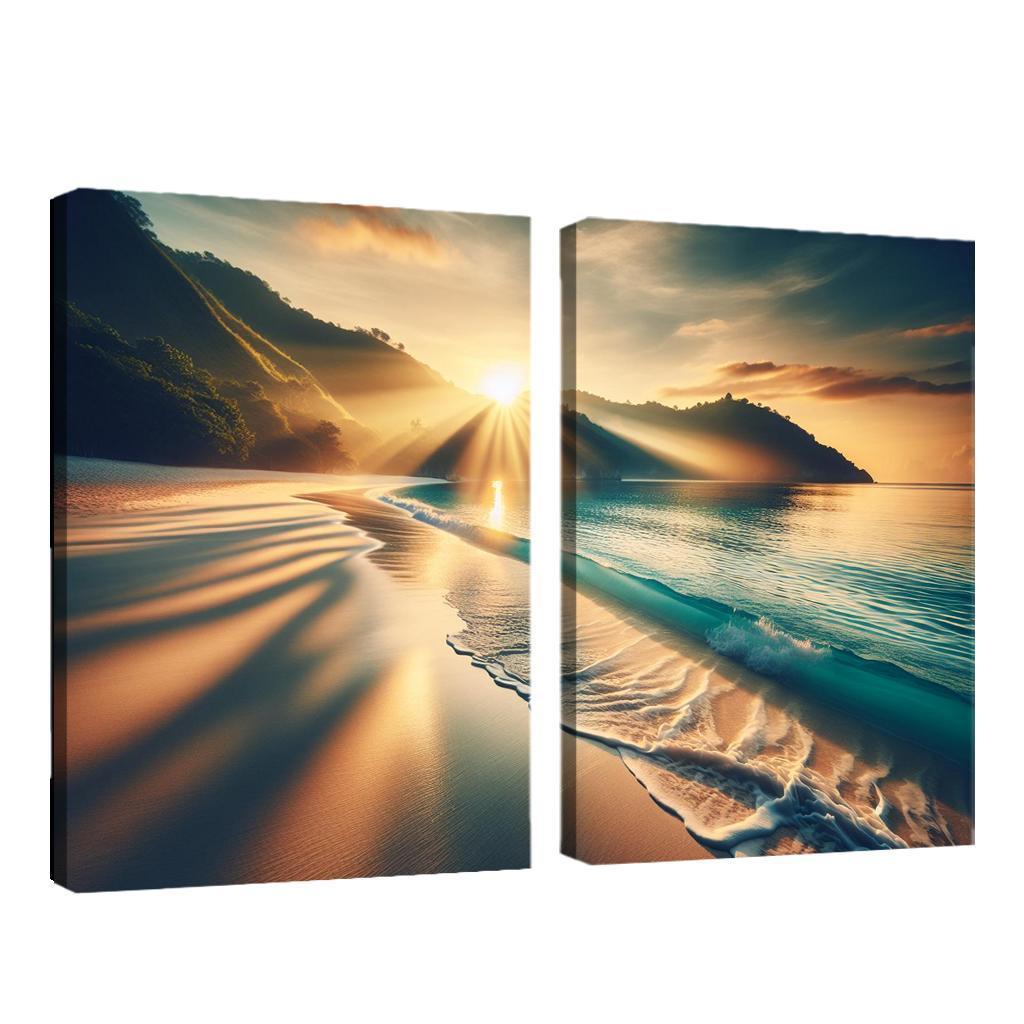 Secluded Sunrise Bay Custom Paintings Frame