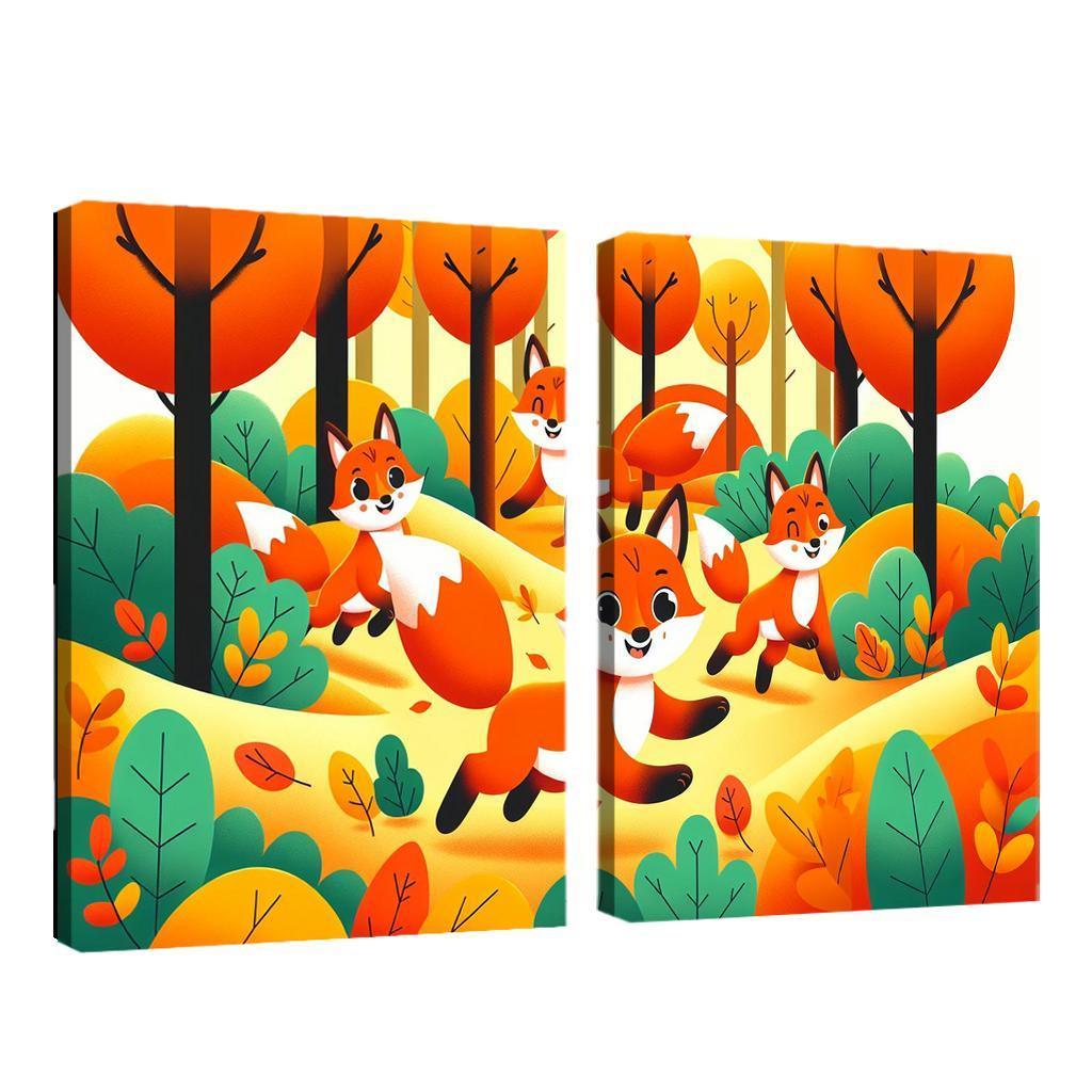 Fantastic Foxes - Forest Friends Framed Paintings