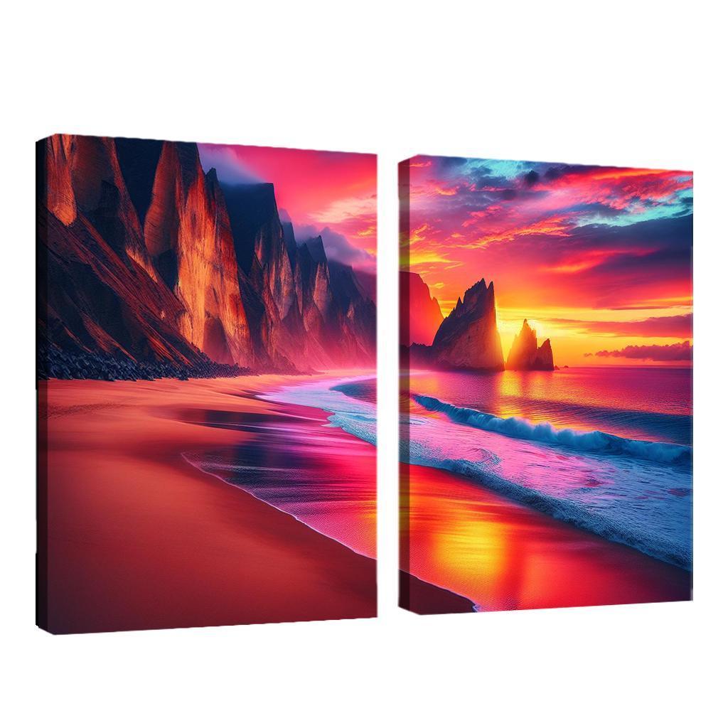 Sunset Viewpoint Spectacular Coastal Vistas Abstract Paintings Frame