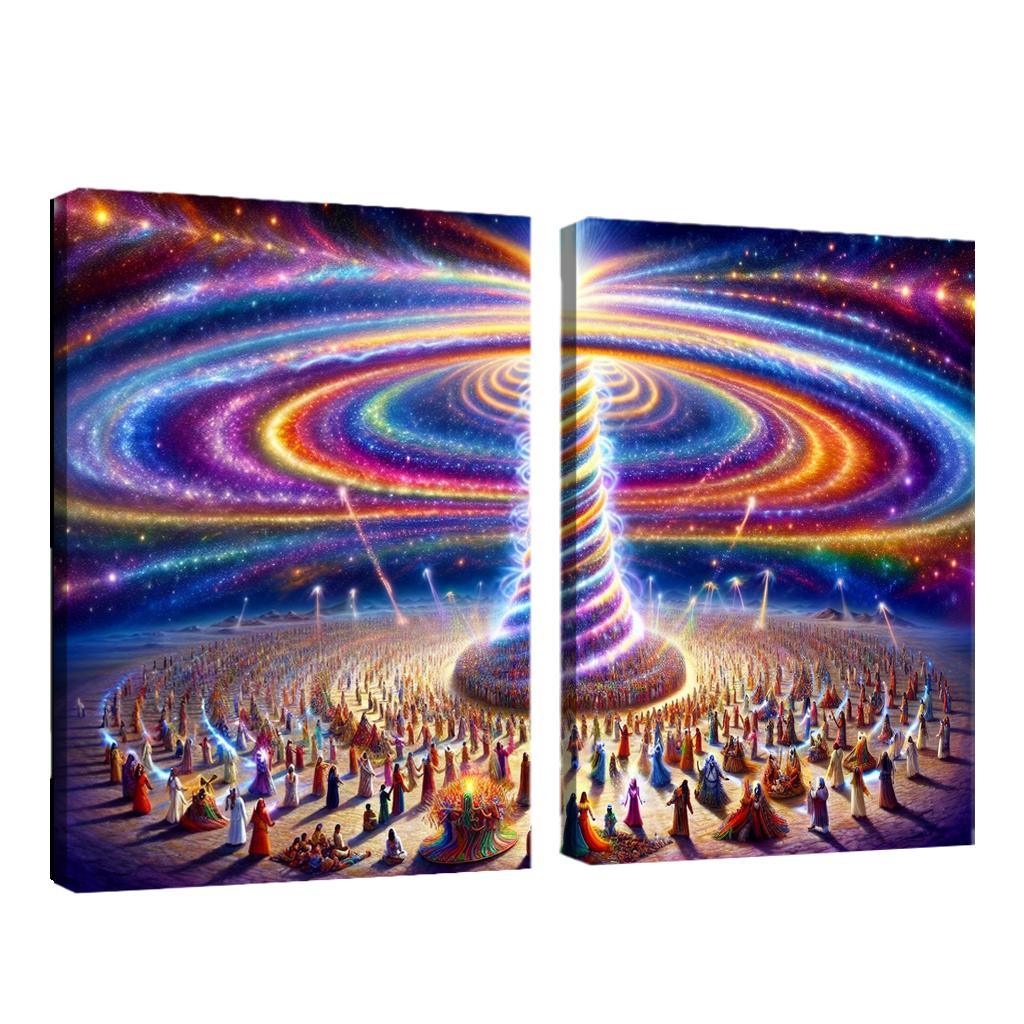 The Aetheric Spiral 2 Piece HD Canvas Wall Art-Original Frame