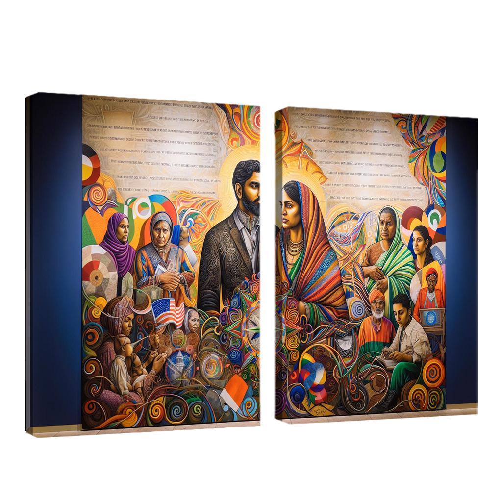 Breaking Boundaries The Journey Of Immigration Multi-panel Paintings