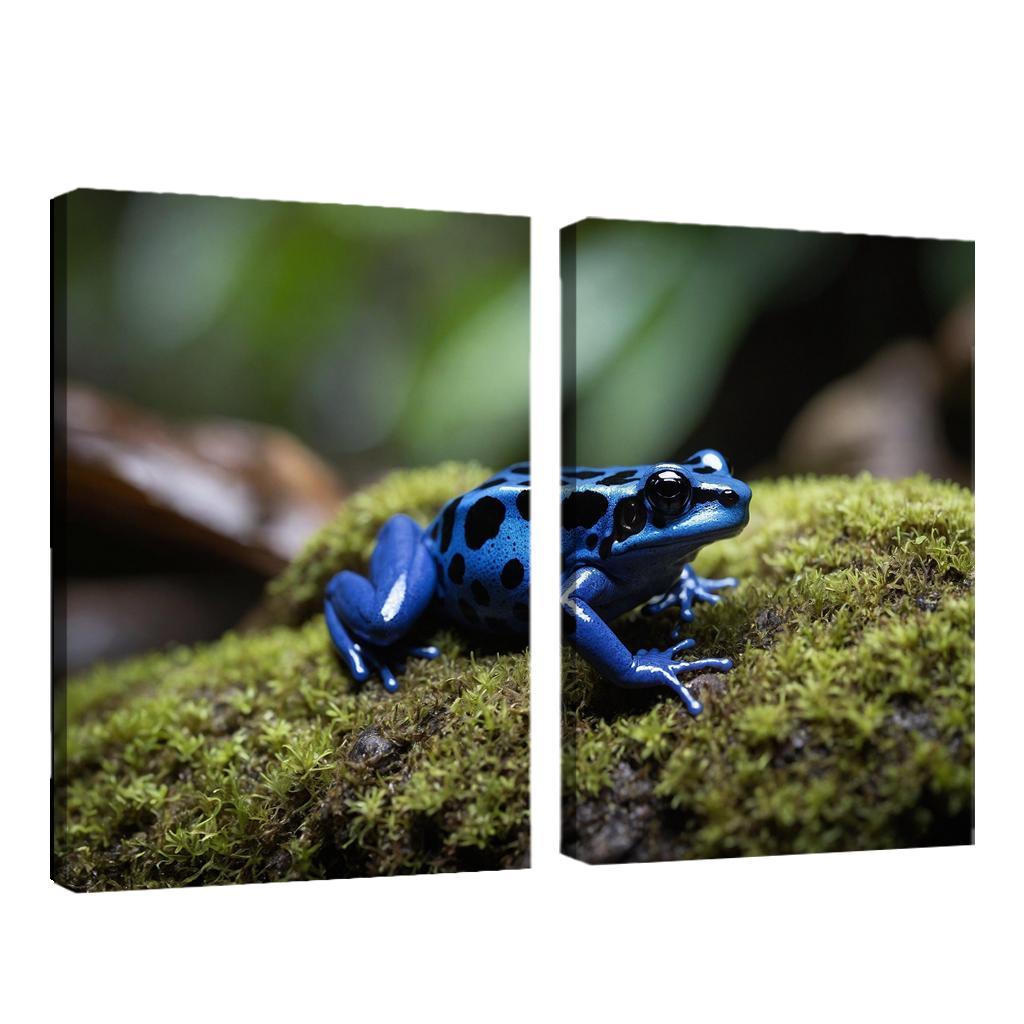 The Rare Blue Poison Dart Frog In A Tropical Rainforest Framed Paintings