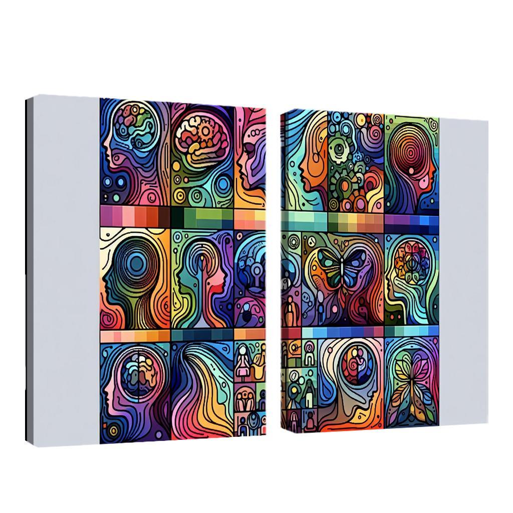 Awakening Awareness Mental Health Advocacy Through Art Multi-panel Paintings