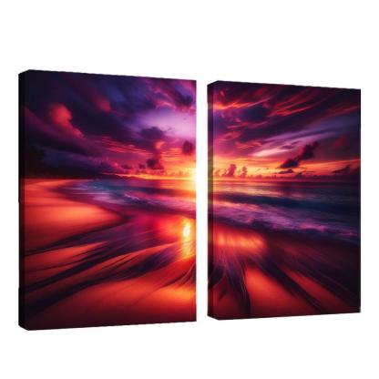 Sunset Viewpoint Beach Modern Paintings Frame