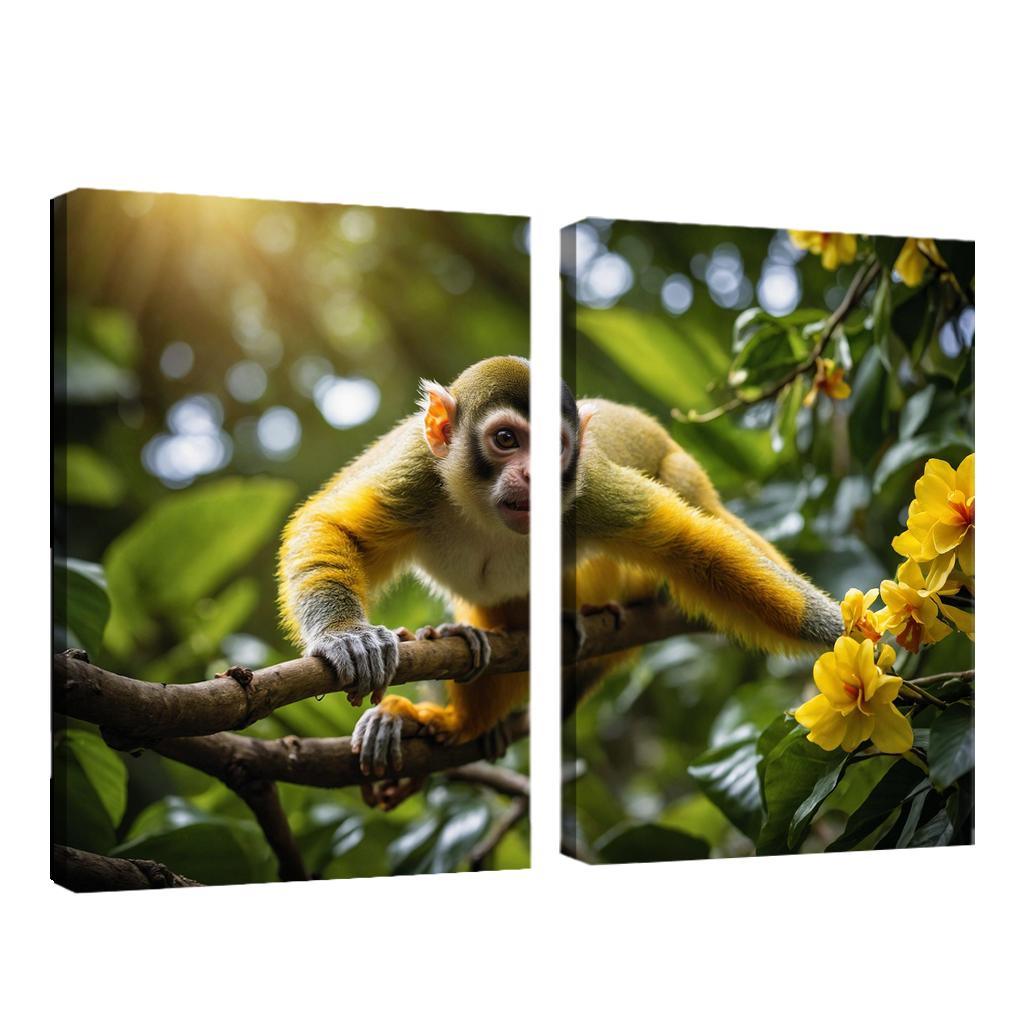 The Agile Squirrel Monkey Playful Acrobat Of The Canopy Modern Paintings Frame