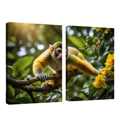 The Agile Squirrel Monkey Playful Acrobat Of The Canopy Modern Paintings Frame