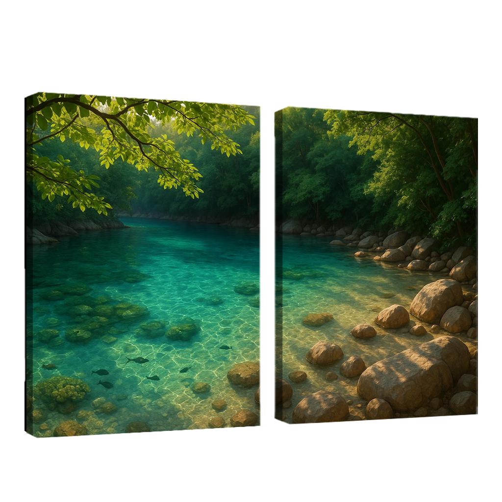 Hidden Lagoon Cove Serene Escape Custom Paintings Frame