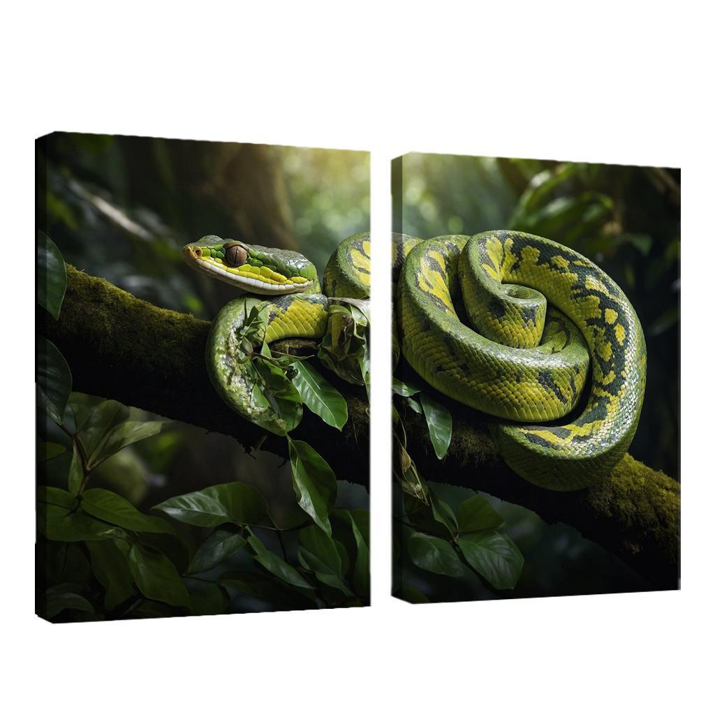 The Stunning Green Tree Python A Gem Of The Rainforest Canvas Paintings Frame