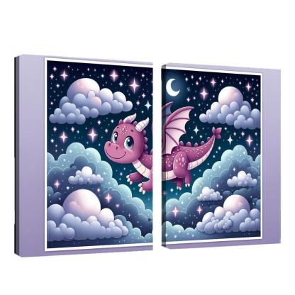 Dreamy Dragon 2 Piece HD Canvas Wall Art-Original Frame