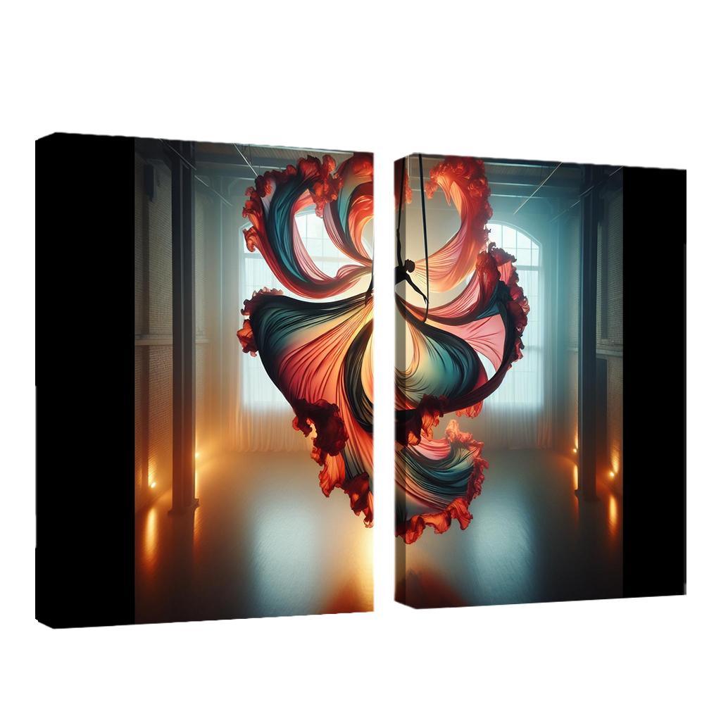 Aerial Silks Dance in the Air 2 Piece HD Canvas Wall Art-Original Frame