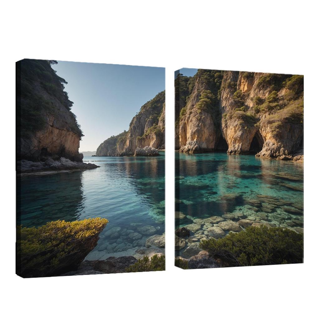 The Prismatic Bay Of Crystal Shores Modern Paintings Frame