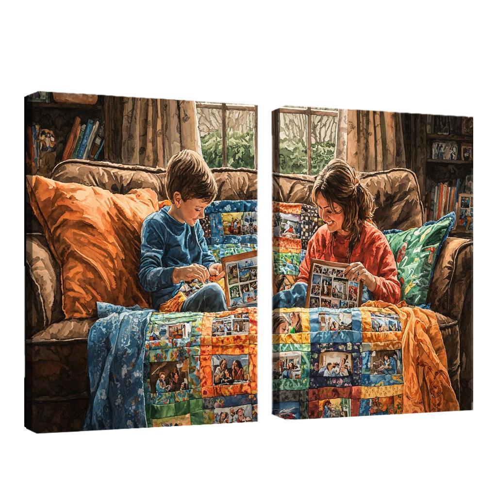 The Quilt Of Memories A Mothers Heartfelt Fabric One-piece Frames